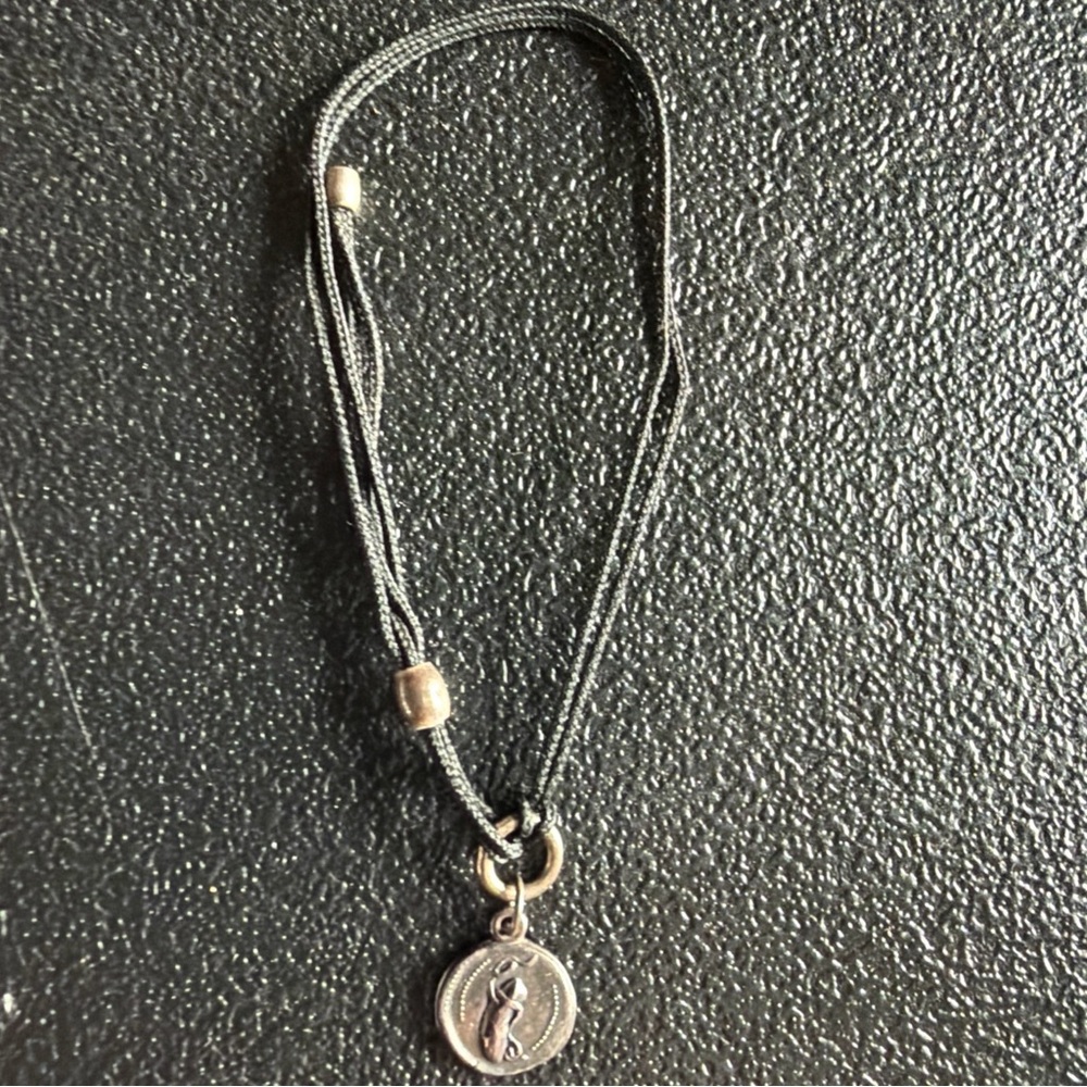 Alex and Ani Black Cord Bracelet Make My Soul Dance with Silver Accents